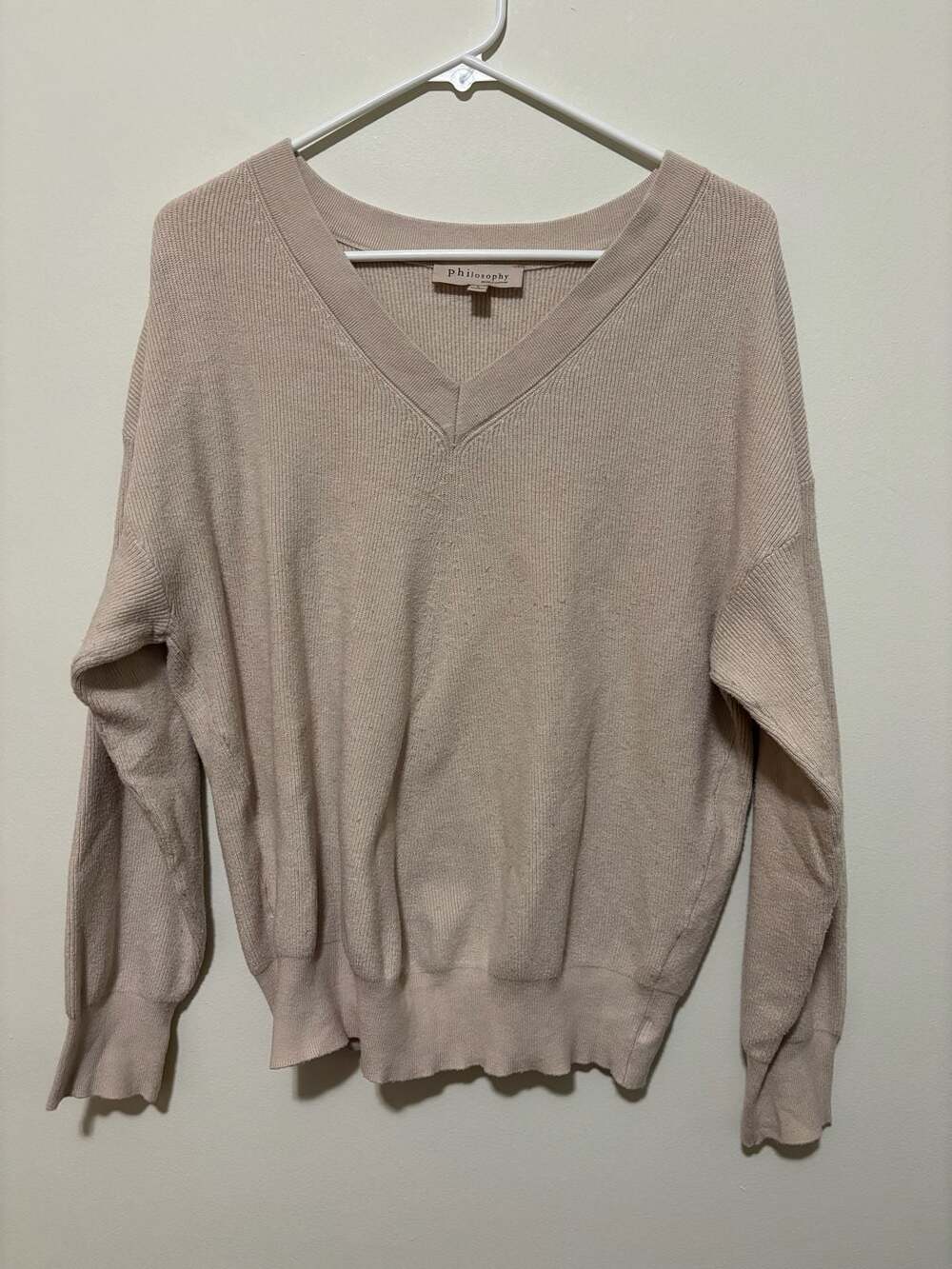Philosophy Republic Clothing Women's V-Neck Long Sleeve Knit Sweater
